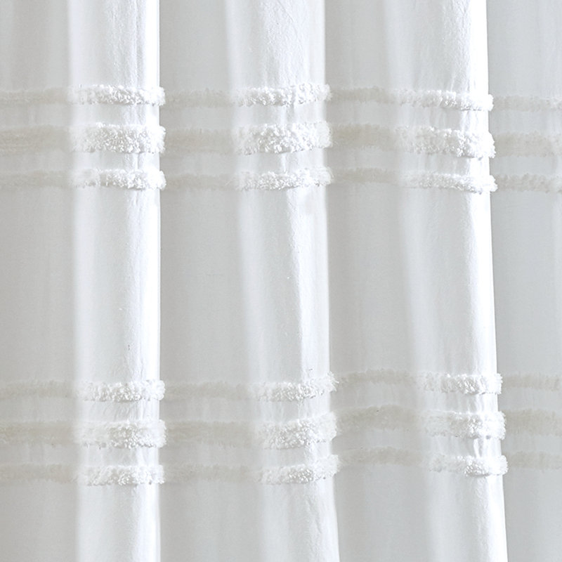 DKNY Chenille Stripe Cotton Single Shower Curtain & Reviews Wayfair